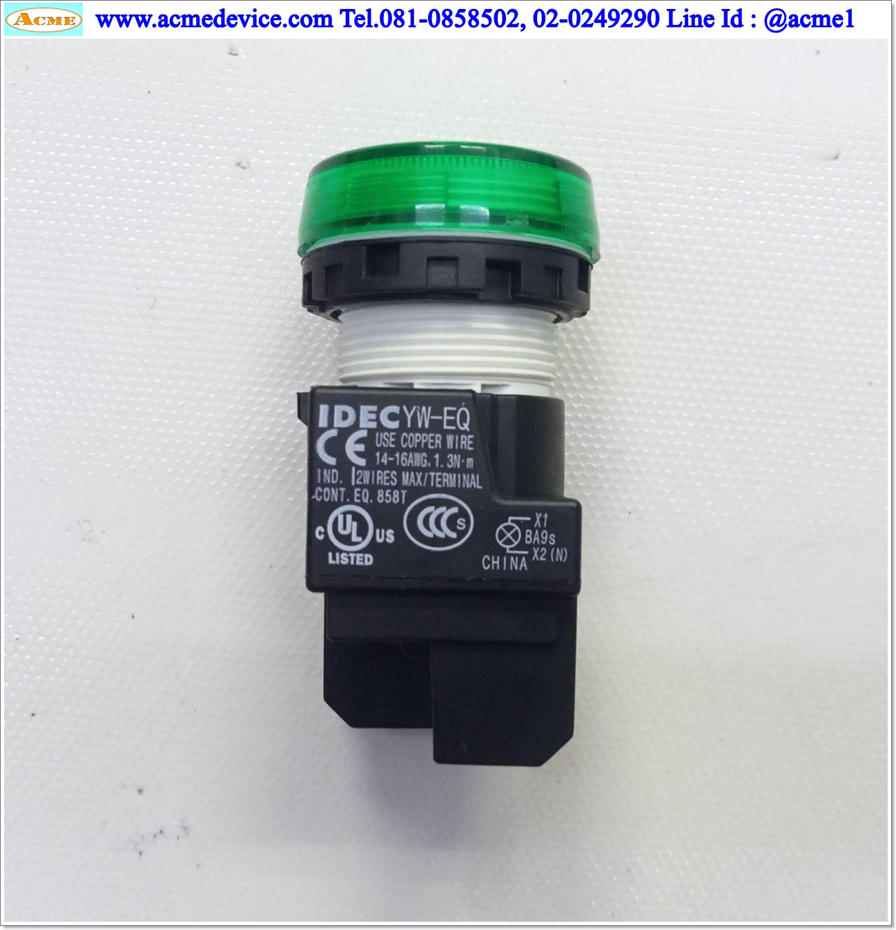 Pilot Lamp Idec รุ่น YW1P-1EQM3G, 220V