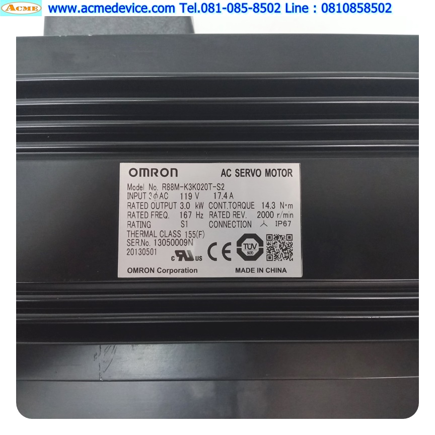 Servo Motor Omron รุ่น R88M-K3K020T-S2, 3kW