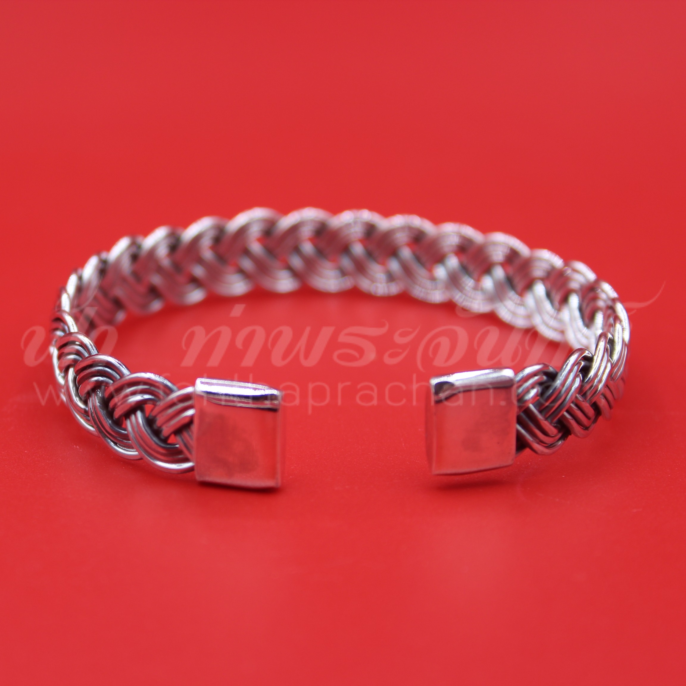 กำไลข้อมือเงินแท้ 92.5% ลายเปีย