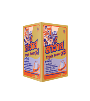 ผงซักฟอกอุตสาหกรรมสูตรเพิ่มสารปรับผ้านุ่ม Lawas X3 บรรจุ 25 กก.