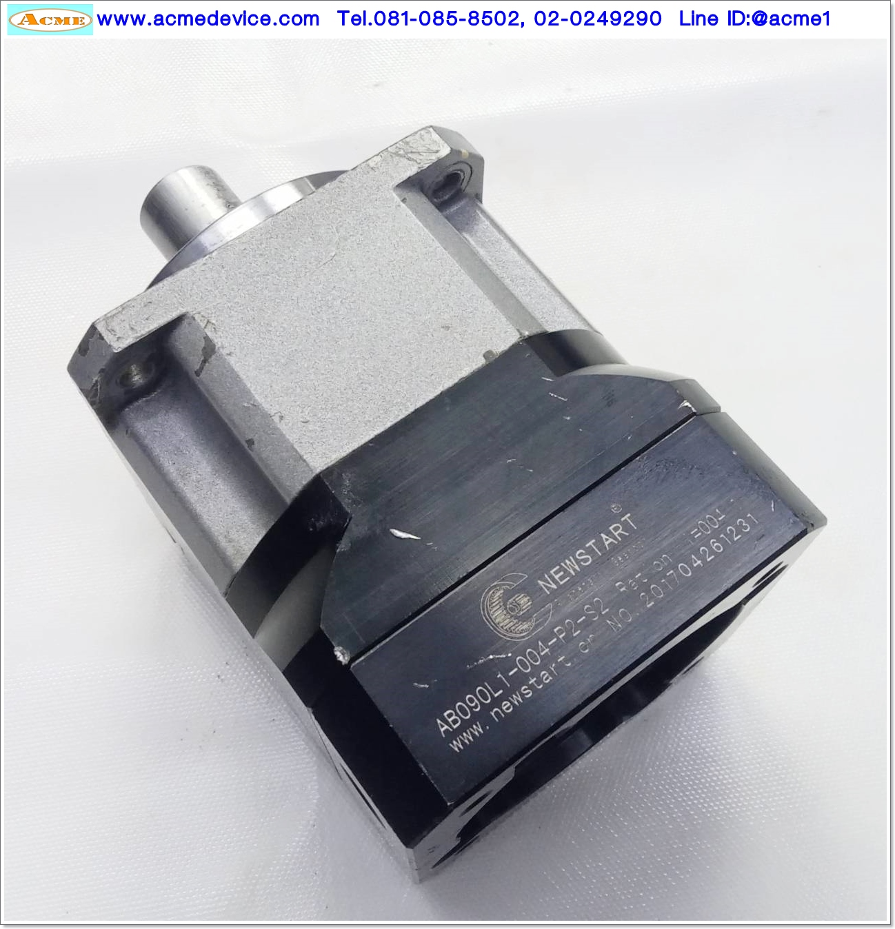 Gear Head Newstart รุ่น AB090L1-004-P2-S2, Ratio 4:1 (เพลาเข้า 19 mm. ออก 22 mm.) for 750w ( B )