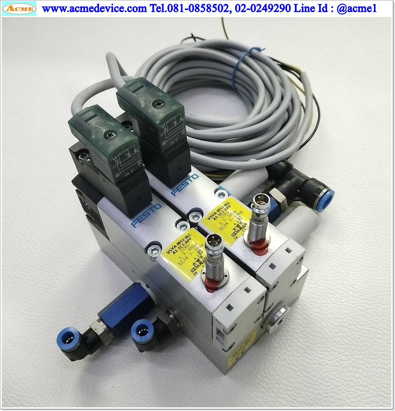 Solenoid Valve Festo รุ่น VSVA-M52-MZ-A1-1C1-APP, 3 - 10 bar, 5/2, Coil 24V