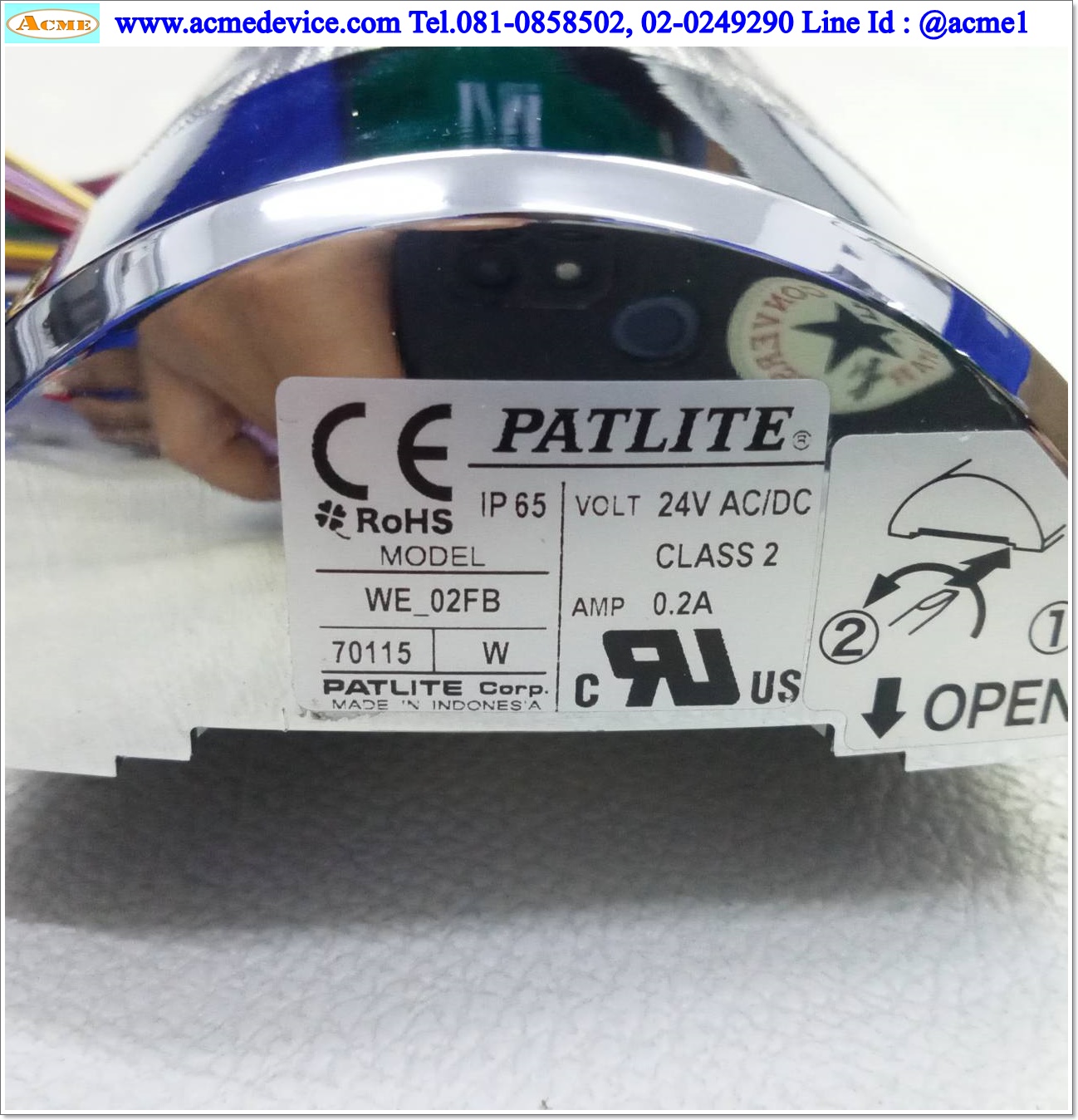 Tower Light Patlite รุ่น WE-02FB, WE-502FB-RYGBC, 24V AC/DC, IP65