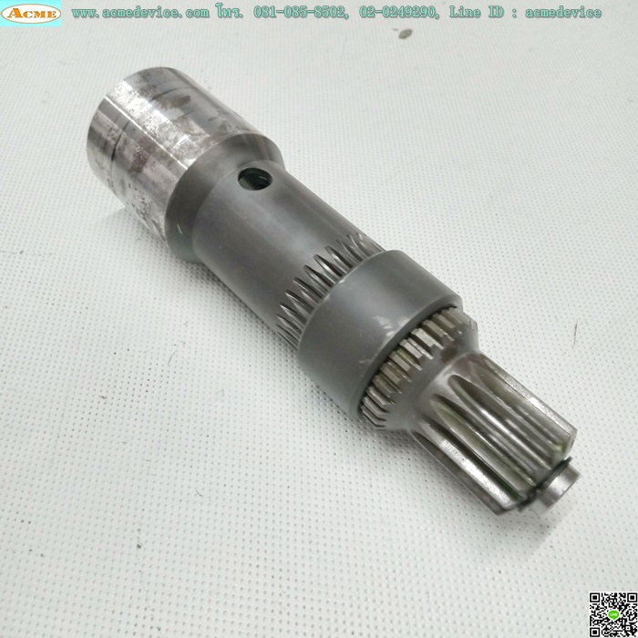 เพลาเกียร์มอเตอร์ ขนาดเพลาโต 29 mm., ยาว 180 mm., เพลาเข้า 28 mm., 14 ฟัน