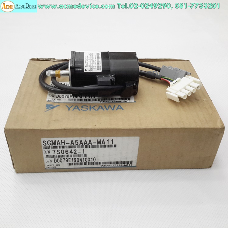Servo Motor Yaskawa รุ่น SGMAH-A5AAA-MA11, 50W