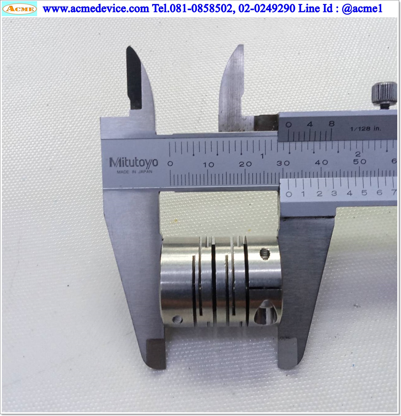 Coupling ขนาด ID 8/8mm, OD 25mm, L 31mm, Stainless, Slit Coupling