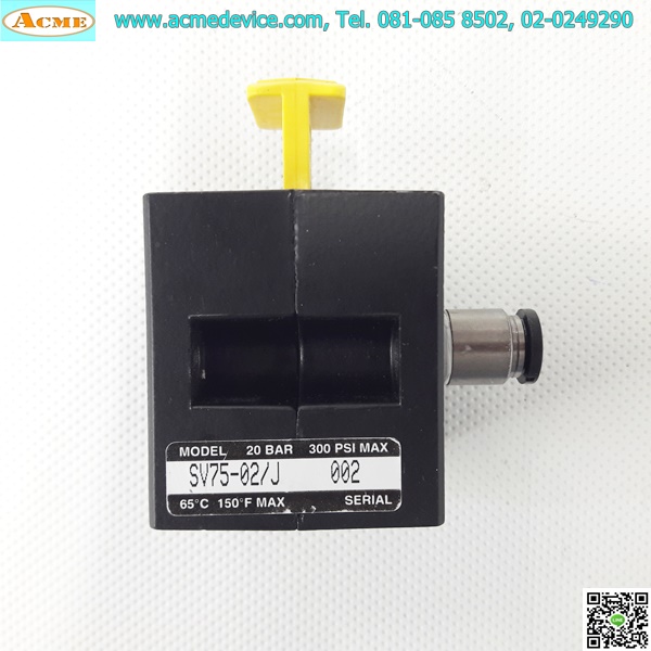 Hand Valve Parker รุ่น SV75-02/J, Shut off Valve, 20 bar, 300 PSI