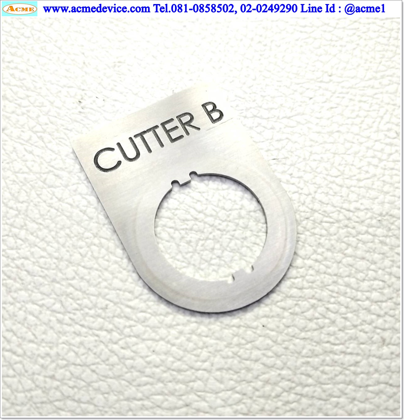 Name plate ตู้คอนโทรล CUTTER B, Dai 22 mm. ขนาด 34 x 47 x 1.0 mm
