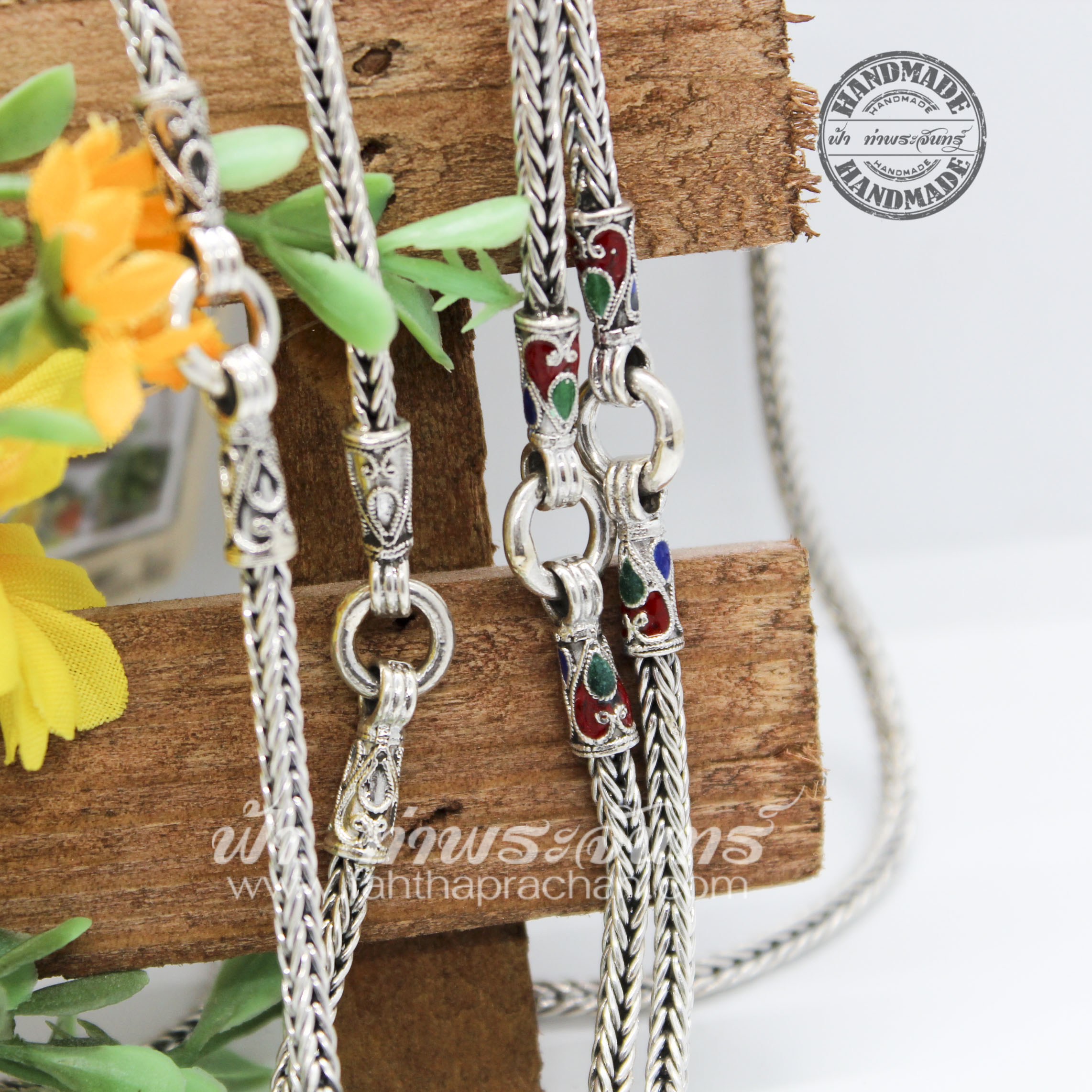 สร้อยคอเงินแท้ 92.5 หัวจรวด แบบ 5 ห่วง