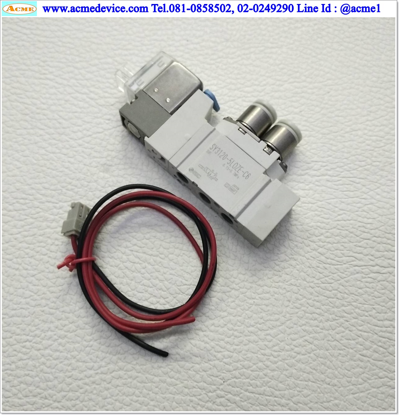 Solenoid Valve SMC รุ่น SY3120-5LOZE-C6, 5/2, 2-Position single, Coil 24Vdc