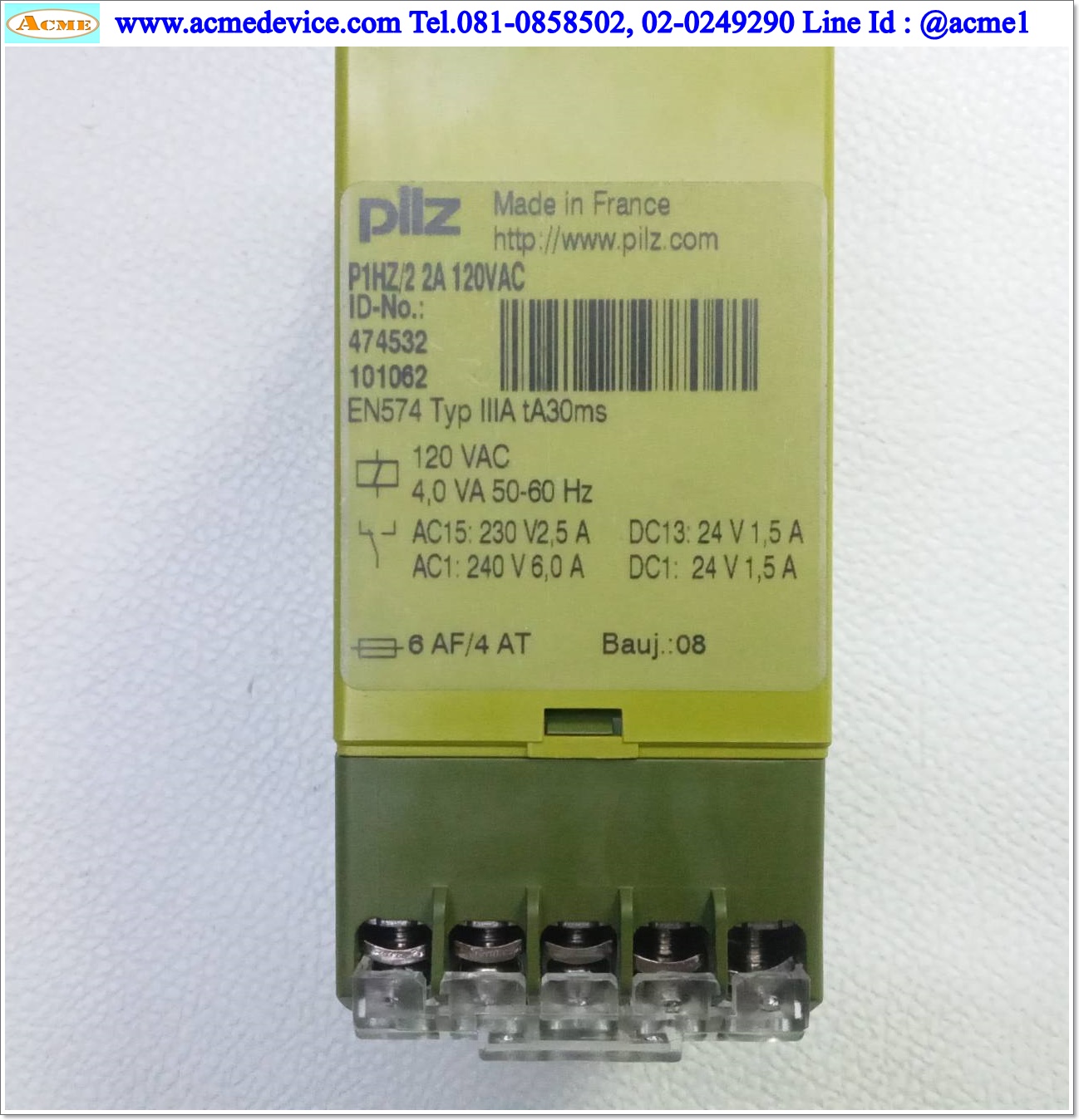 Safety Relay Pilz รุ่น P1HZ/2, 120V, 2A