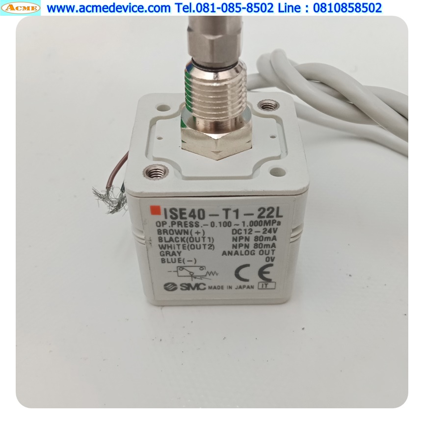 Vacuum/Pressure SMC รุ่น ISE40-T1-22L, –0.10 to + 1.00MPa, NPN, Analog out 1-5V