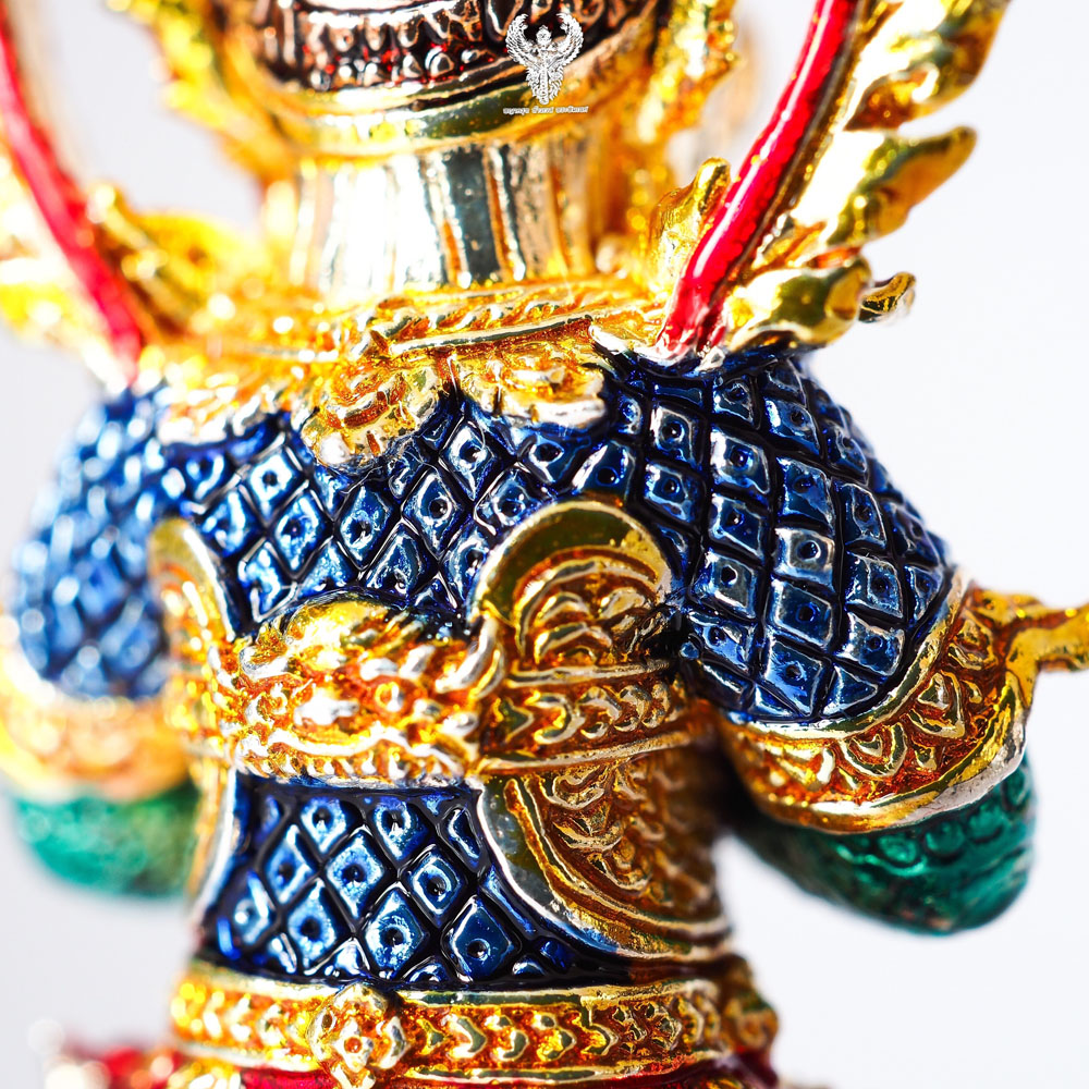 ท้าวเวสสุวรรณ. รุ่น คลังสมบัติ์ เนื้อสัมฤทธ์ชุบเงินลงยา5สี