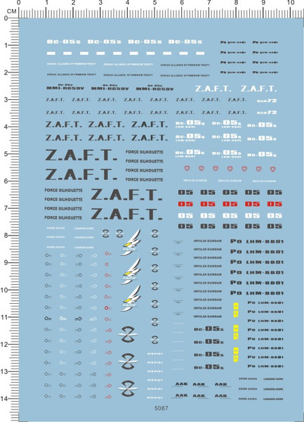 MG FORCE IMPULSE GUNDAM WATER DECAL ดีคอลน้ำฟอร์ซ อิมเพาว์ส กันดั้ม