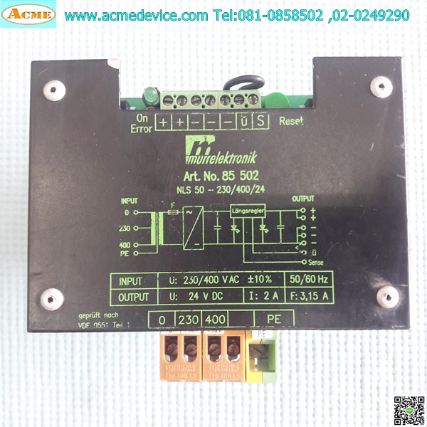 Power Supply Murrelektronik รุ่น NLS 50-230/400/24, Output 24Vdc, 2A, 48W, Power Input 220/400Vac