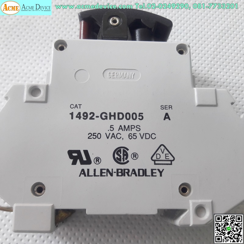 Breaker 2P Allen Bradley รุ่น 1492-GHD005, 5A