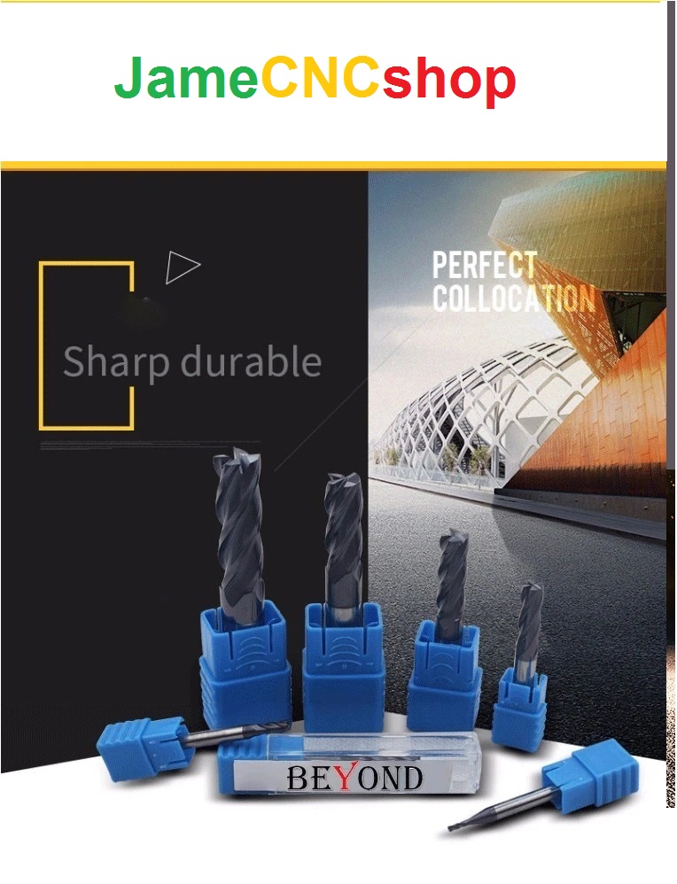 Endmill ตัด HRC50 4 ฟัน3มม.5มม.6มม.ถึง18มม.20มม.อัลลอยด์คาร์ไบด์ทังสเตนเหล็กเครื่องตัดมิลลิ่ง