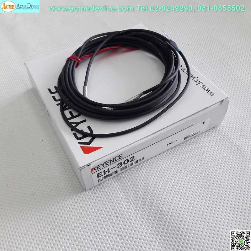 Proximity Head Keyence รุ่น EH-302, F2.8, ระยะ 1.2mm, วัตถุที่ตรวจจับได้ โลหะเฟอร์รัส (ดูคุณลักษณะสำหรับโลหะนอกกลุ่มเหล็ก)