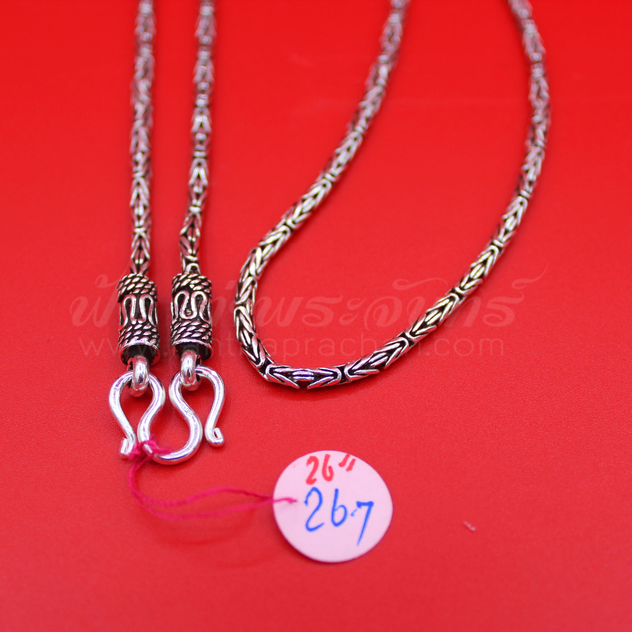 สร้อยคอเงินแท้ 92.5 ลายบาหลี หัวจรวด รมดำ