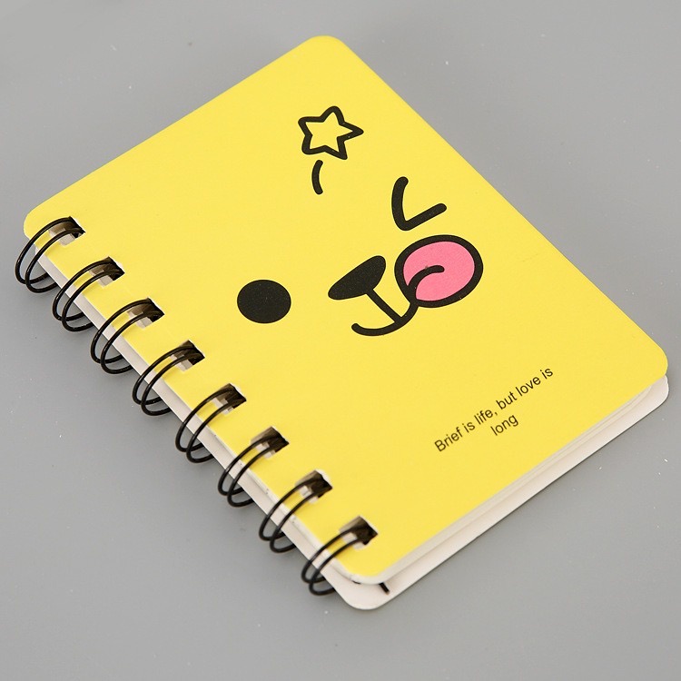 สมุดโน้ตสันห่วงa7 ปกหน้ายิ้มสีเหลือง ราคา 20