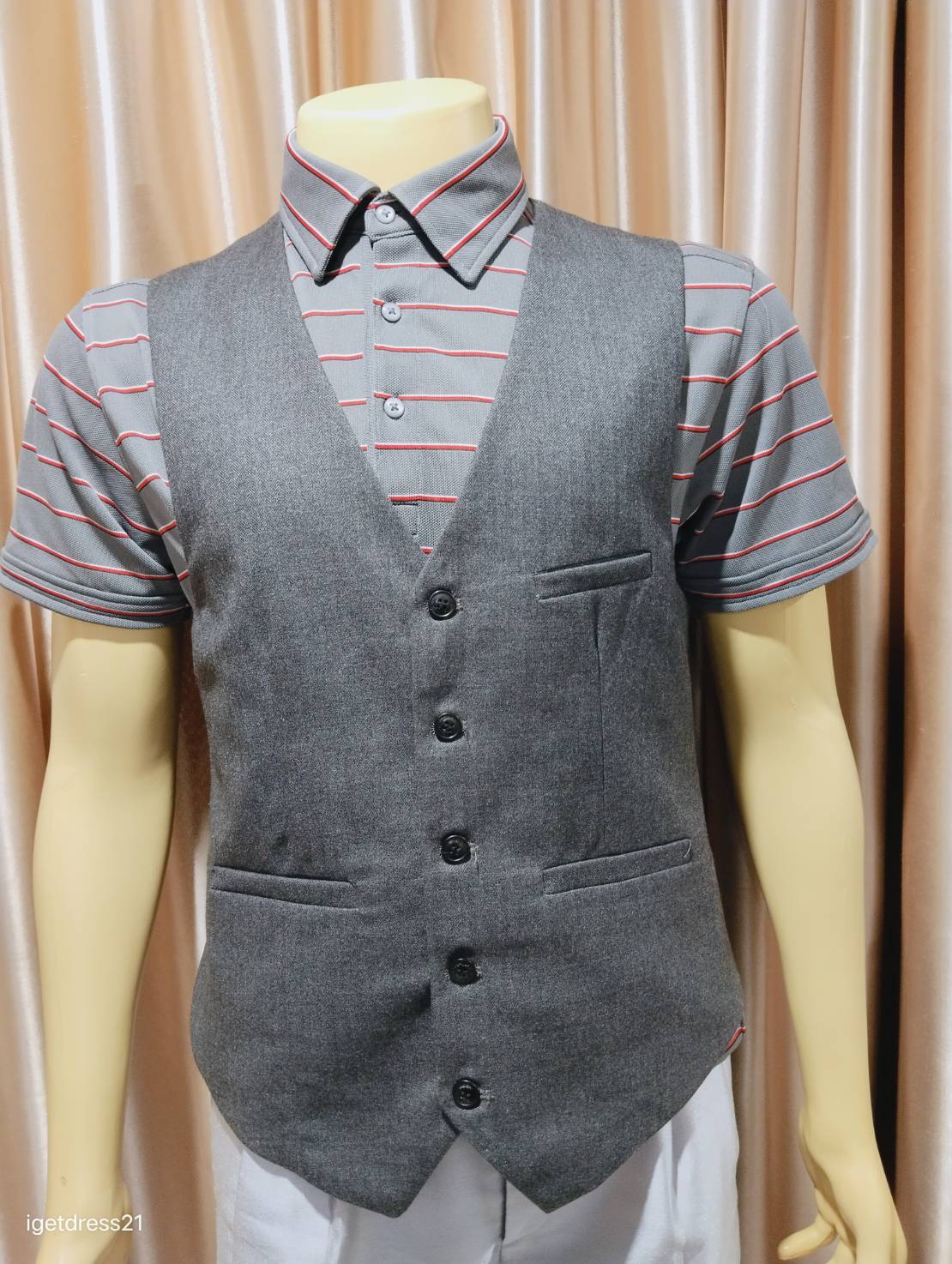 เสื้อกั๊กเทาเข็ม L=54