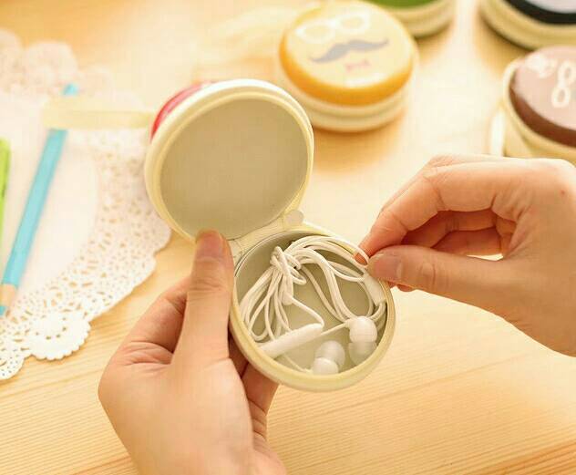 ที่เก็บสายหูฟัง/สายชาร์จ ลายเด็กหญิง สีชมพู น่ารัก