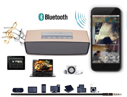ลำโพงบลูทูธ (bluetooth) S815 สีทอง