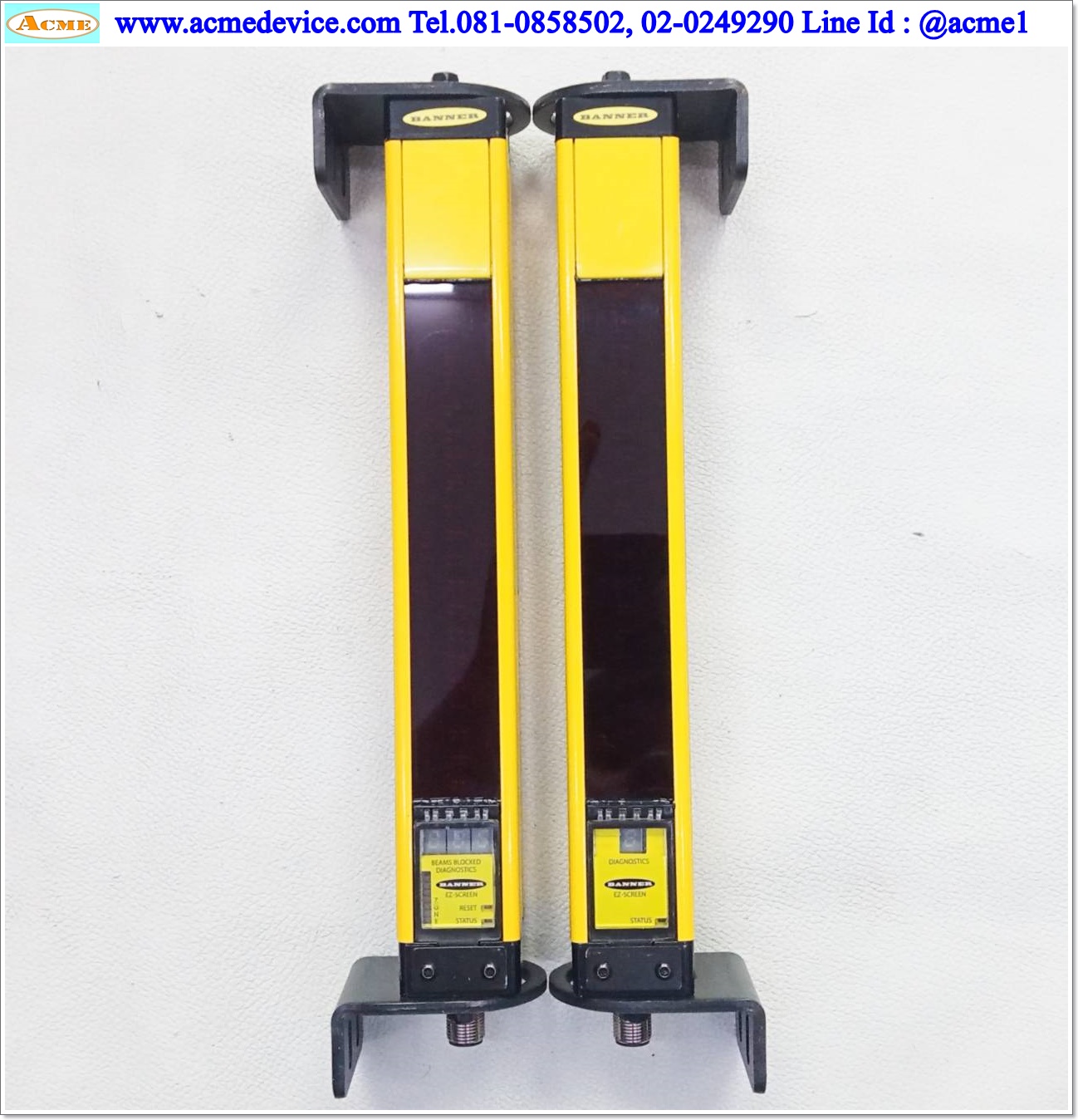 Area Sensor Banner, EZ-SCREEN รุ่น SLSR14-150Q8+SLSE14-150Q8, Resolution 14 mm, ยาว 280 mm., ระยะ 0.1-6 m.