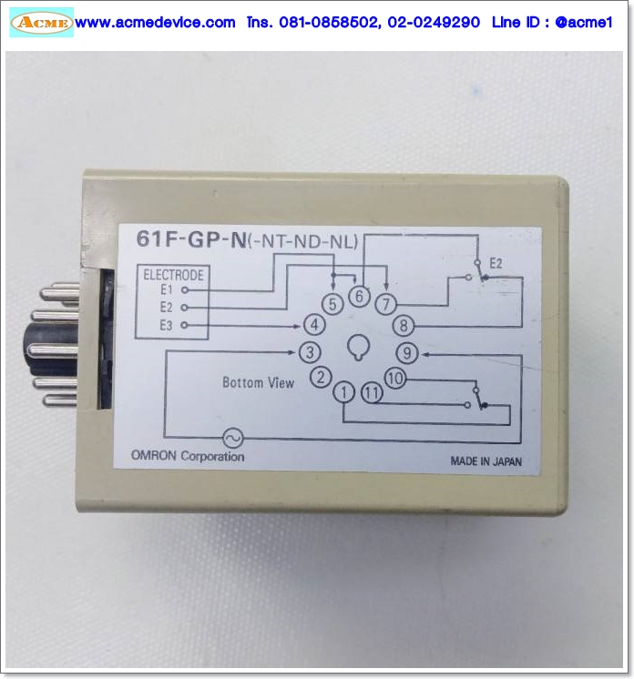 Floatless Level Switch Omron รุ่น 61F-GP-N, 100Vac