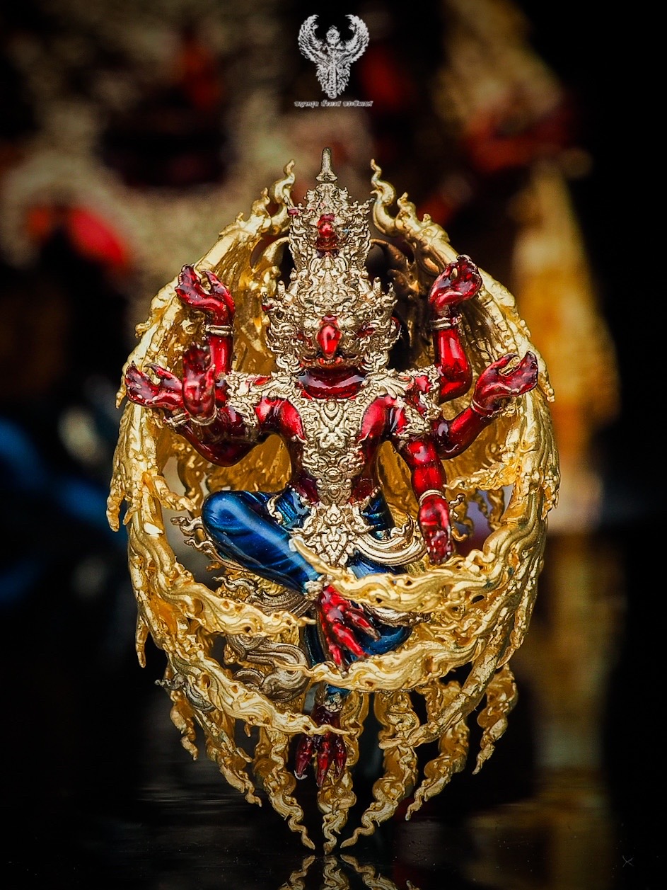 พญาครุฑสุบรรณนาฏราช พิมพ์A (ปางประทานพร) วัดบางนา ปทุมธานี เนื้อบรอนซ์ลงยาแดง. หมายเลข 47