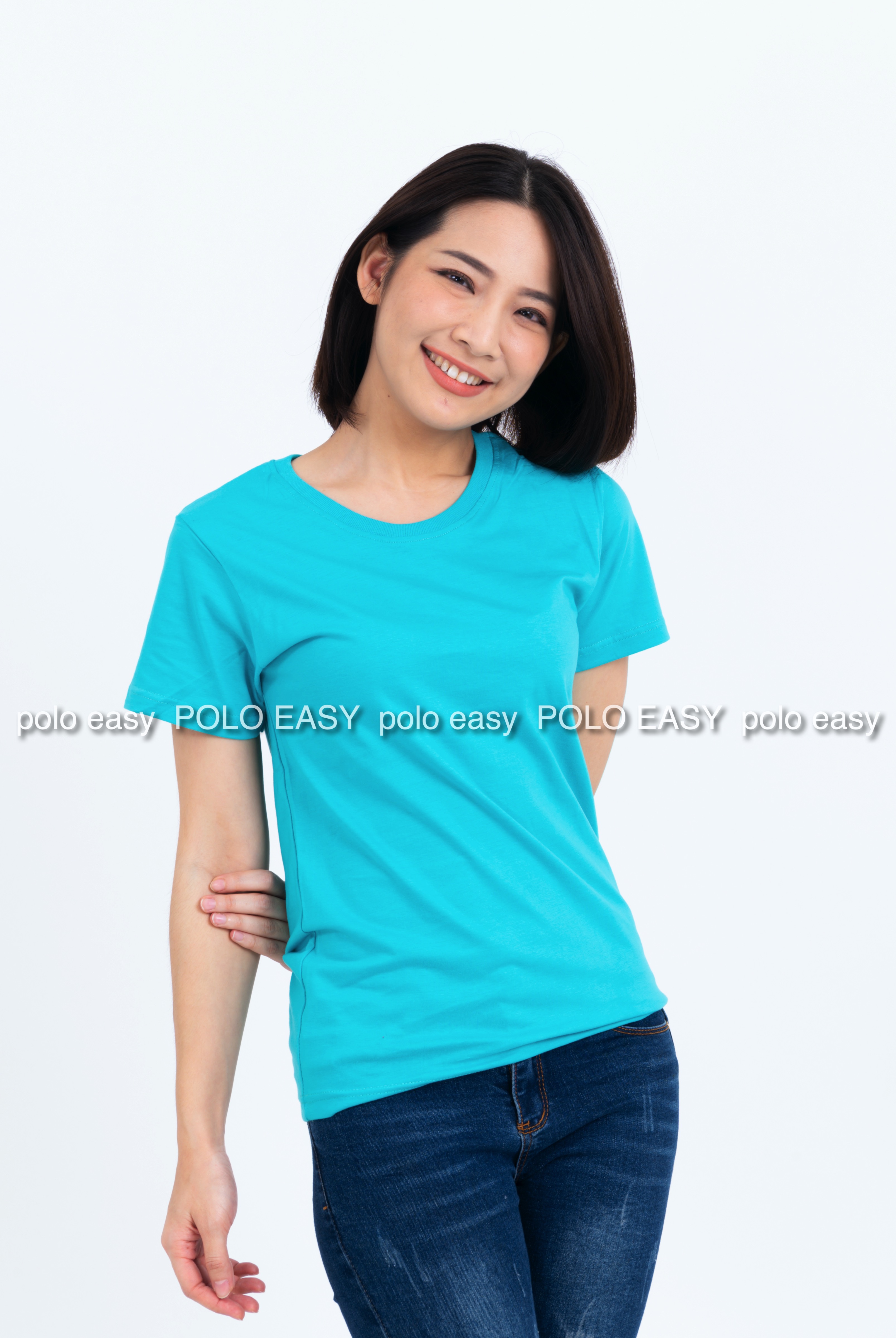 M เสื้อยืด สีเขียวมิ้นต์ คอกลม แขนสั้น Size M