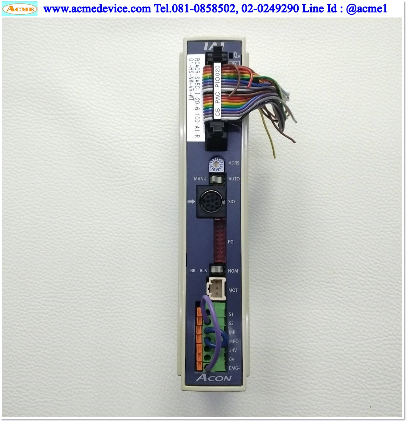 Slider IAI Drive รุ่น ACON-C-20I-NP-2-0-WT & RCACR-SA5C-I-20-6-100-A1-S-NM-VR-SG, Stroke 100 mm.