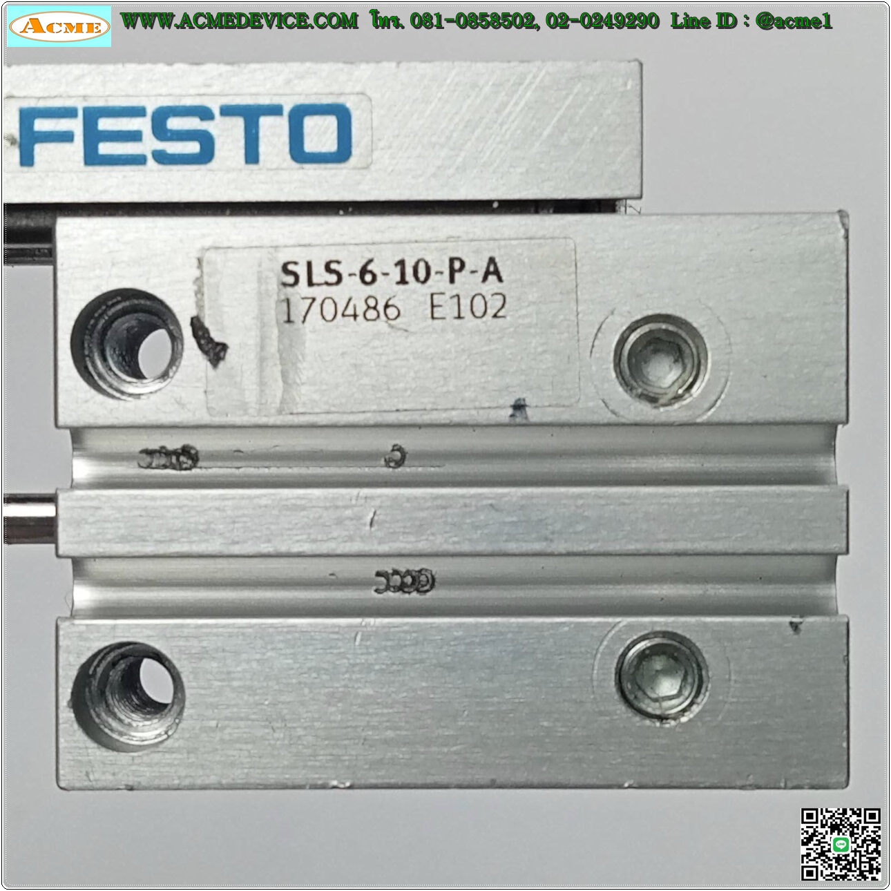 Air Cylinder Festo รุ่น SLS-6-10-P-A, Bore 6 mm, Stroke 10 mm