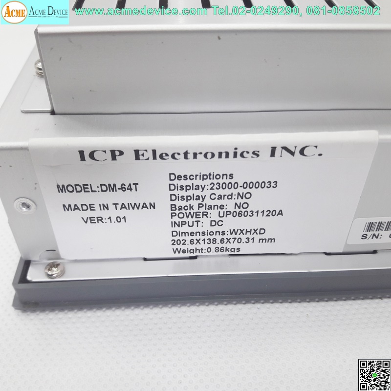 LCD Display ICP รุ่น DM-64T, Ver:1.01, 6.4"