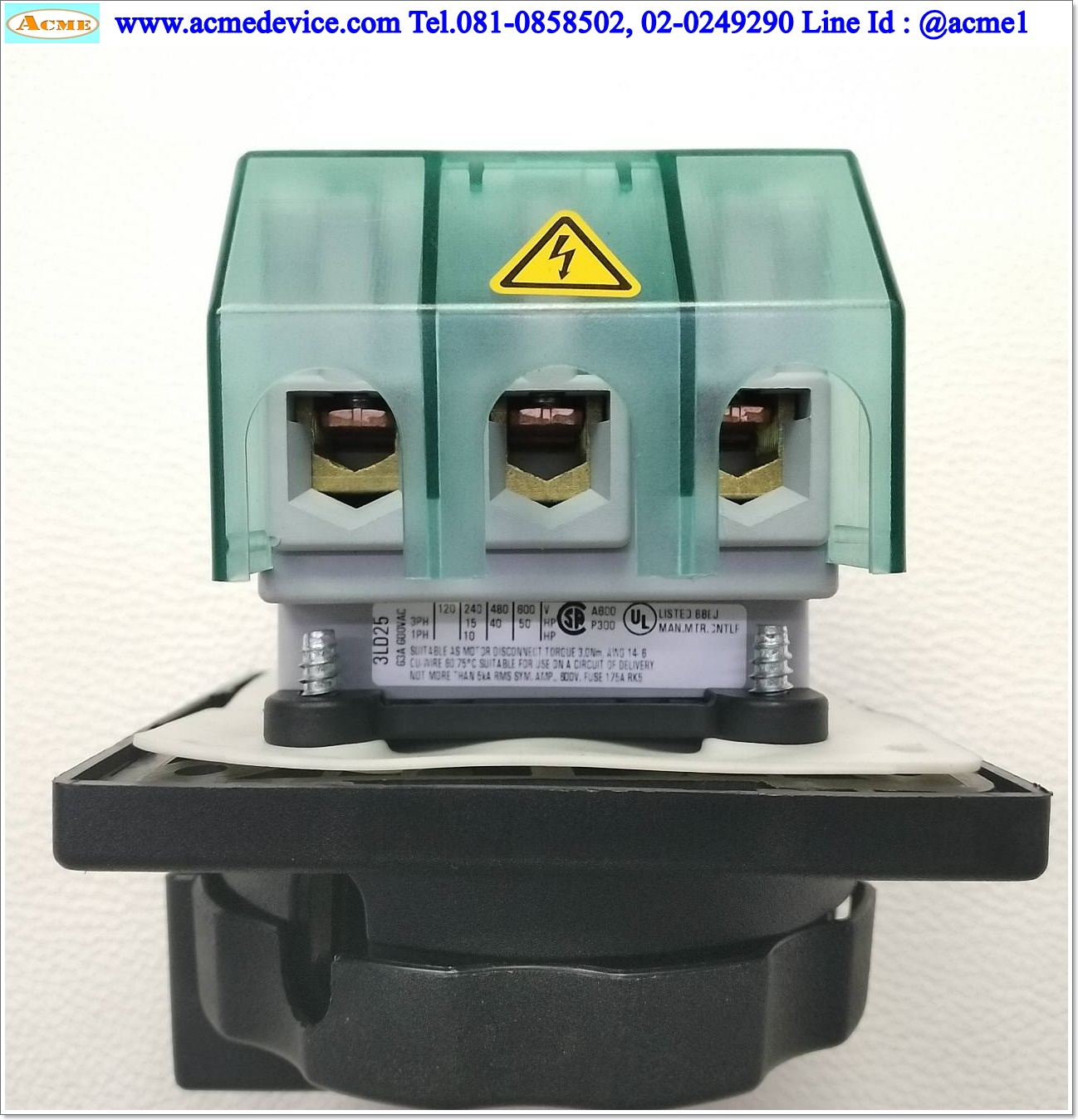 Load Break Switch Siemens รุ่น 3LD2504-0TK51, 4P, 63A, IP65, Box Terminal