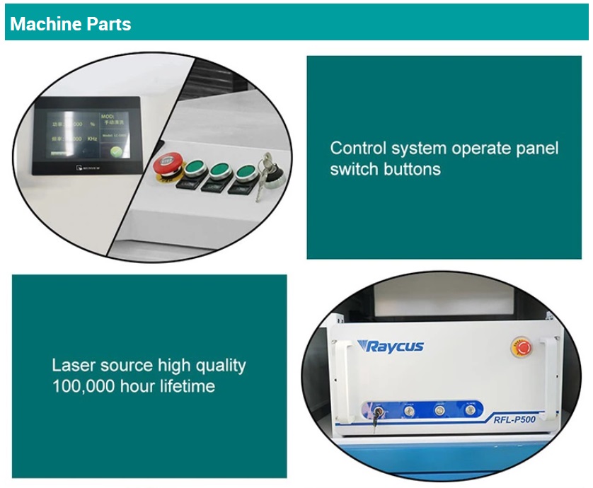 ไฟเบอร์ออฟติกส์เลเซอร์ทำความสะอาดผิวชิ้นงาน 100W Oil Paint Remove Rust Fiber Laser Cleaning Machine