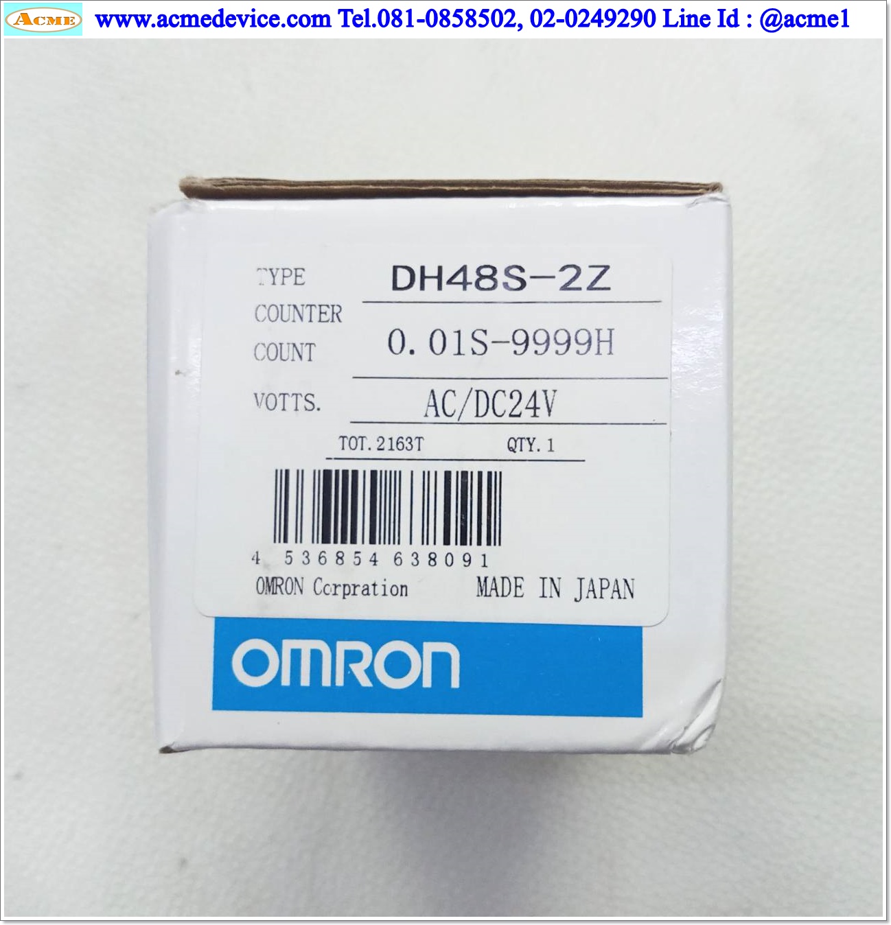 Timer Omron รุ่น DH48S-2Z + Socket, 0.01S - 9999H, AC/DC 24V