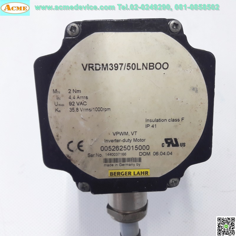 Stepping Motor Berger Lahr รุ่น VRDM397/50LNB00, 3 Phase, 2 Nm, 4.4A