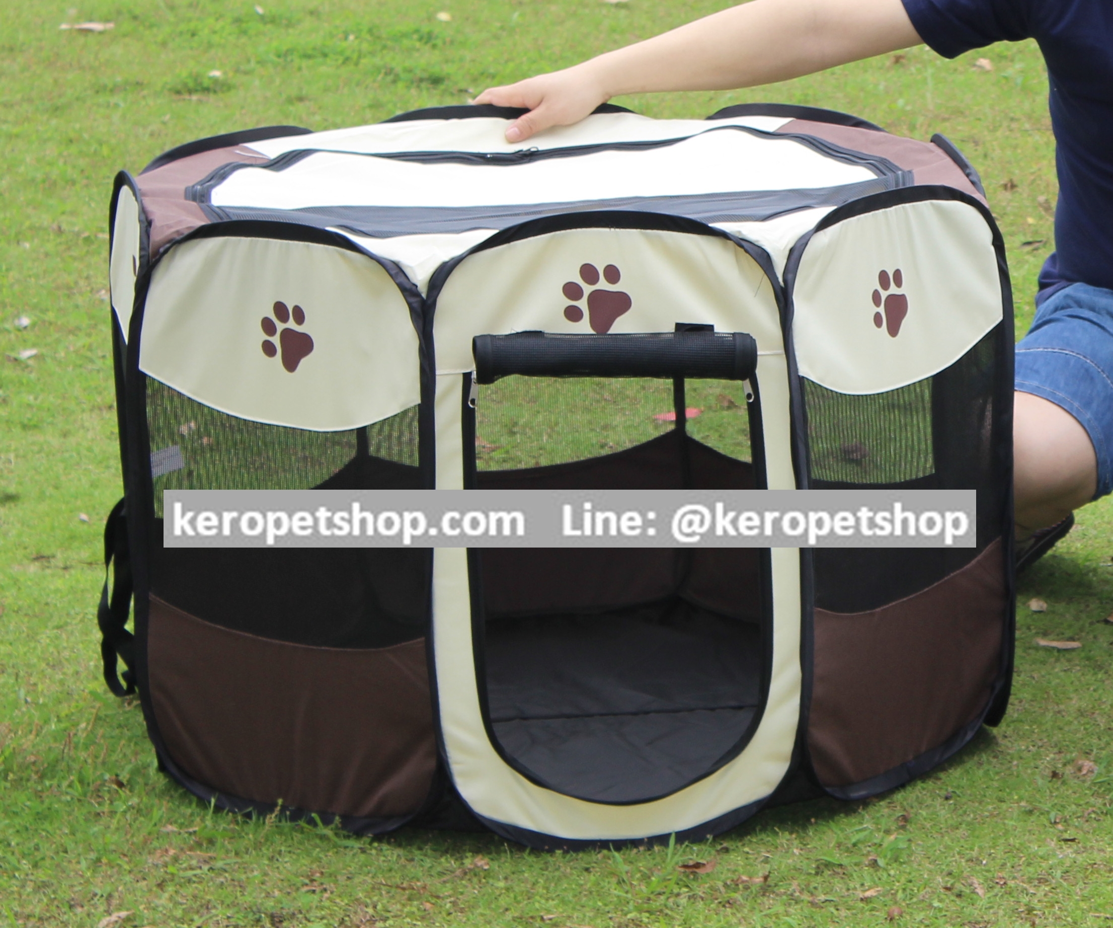 กรงสุนัข คอกสุนัข สัตว์เลี้ยง พับได้ ขนาดใหญ่ สีแดง 90x60 cm (กว้าง*สูง)