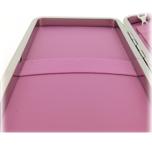 กระเป๋าใส่มือถือ/สตางค์/นามบัตร ขนาด L (สีน้ำตาลอ่อน ด้านในสีชมพู)