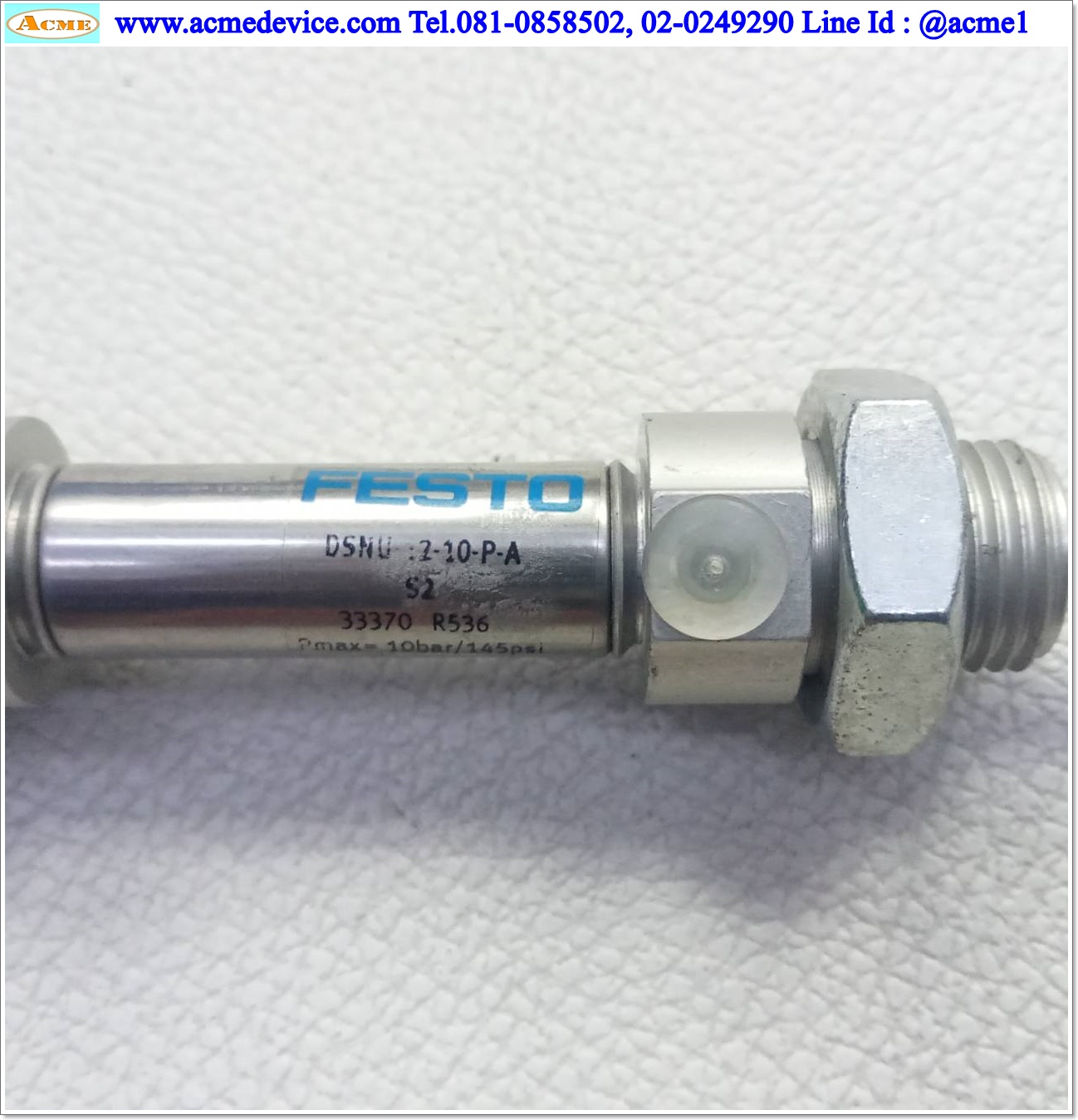 Air Cylinder Festo รุ่น DSNU-12-10-P-A-S2, Bore 12 mm., Stroke 10 mm.