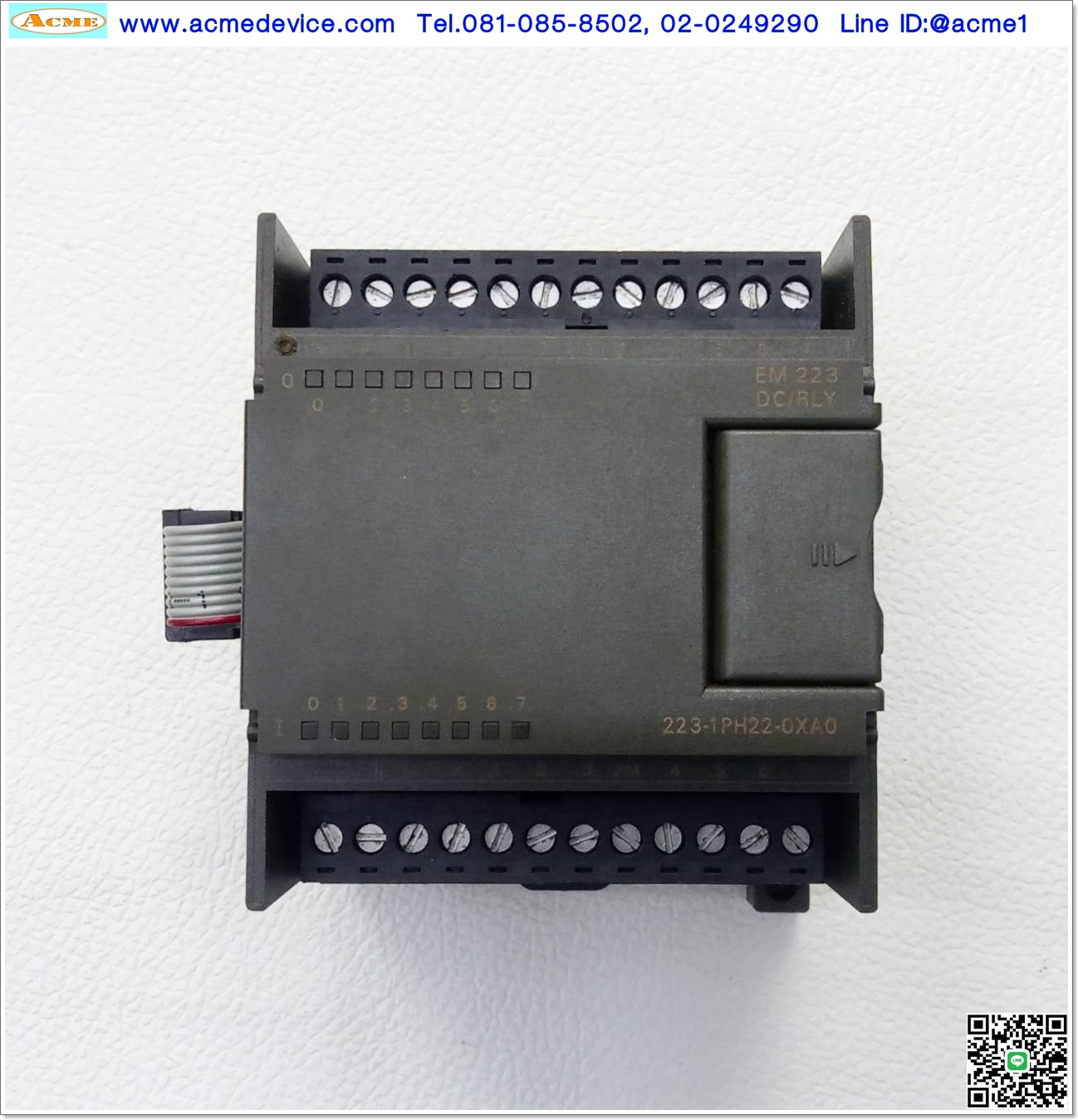 PLC Siemens รุ่น EM223, 6ES7223-1PH22-0XA0, DC/Relay (ไม่มีฝาปิด)