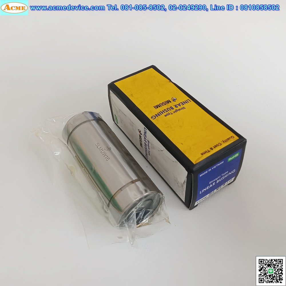 Linear Bushing Misumi รุ่น SLMUW16, Dia 16 mm, OD 28 mm, L 70 mm
