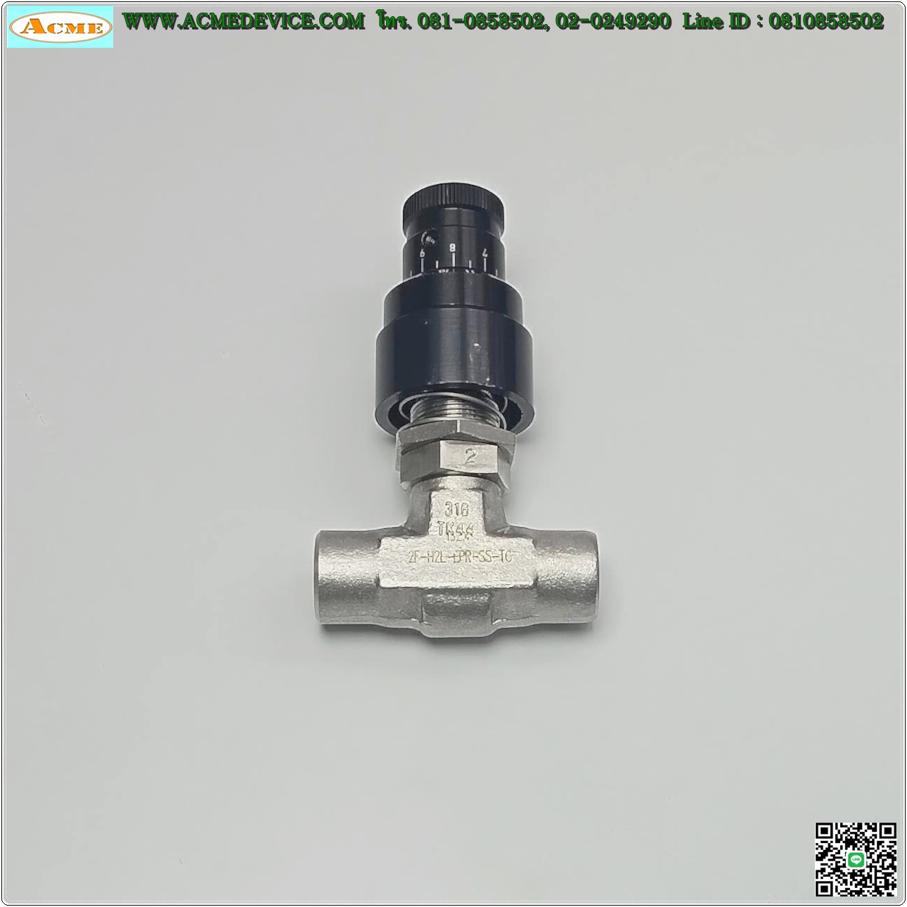Needle Valve Parker รุ่น 2F-H2L-EPR-SS-TC, Stainless Steel