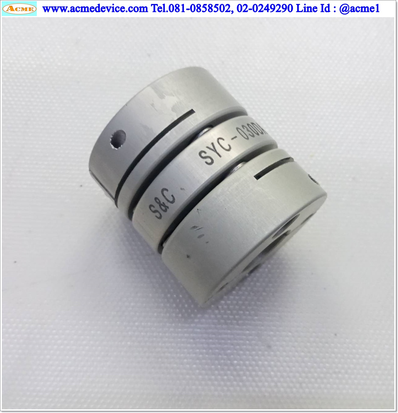 Coupling S&C ขนาด ID 13/13mm, OD 34mm, L 36mm, Aluminum, SYC-030DA