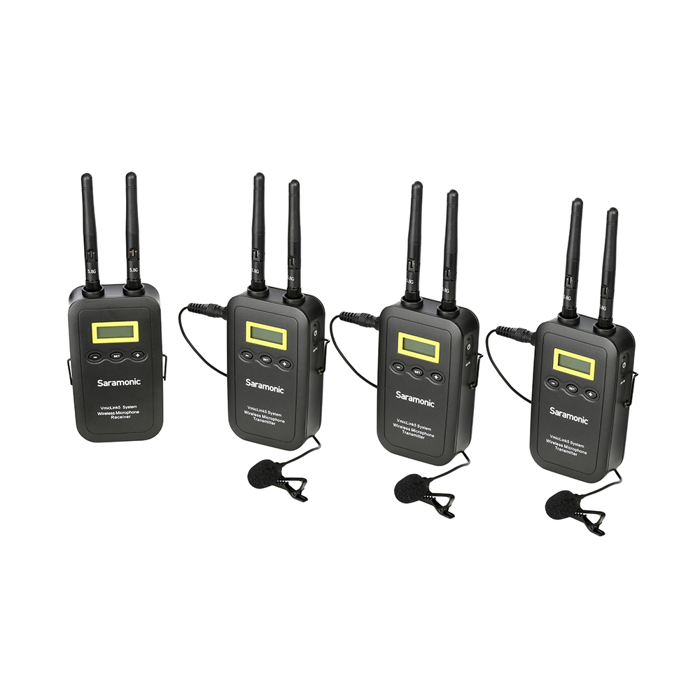Saramonic VmicLink5 Set 3 Transmitter ไมค์ไวเลส ส่ง3 รับ 1 เหมาะสำหรับพิธีกรสามคน