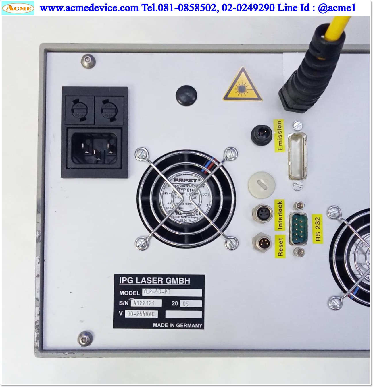 Laser Fiber IPG รุ่น YLR-40-PT, 40W