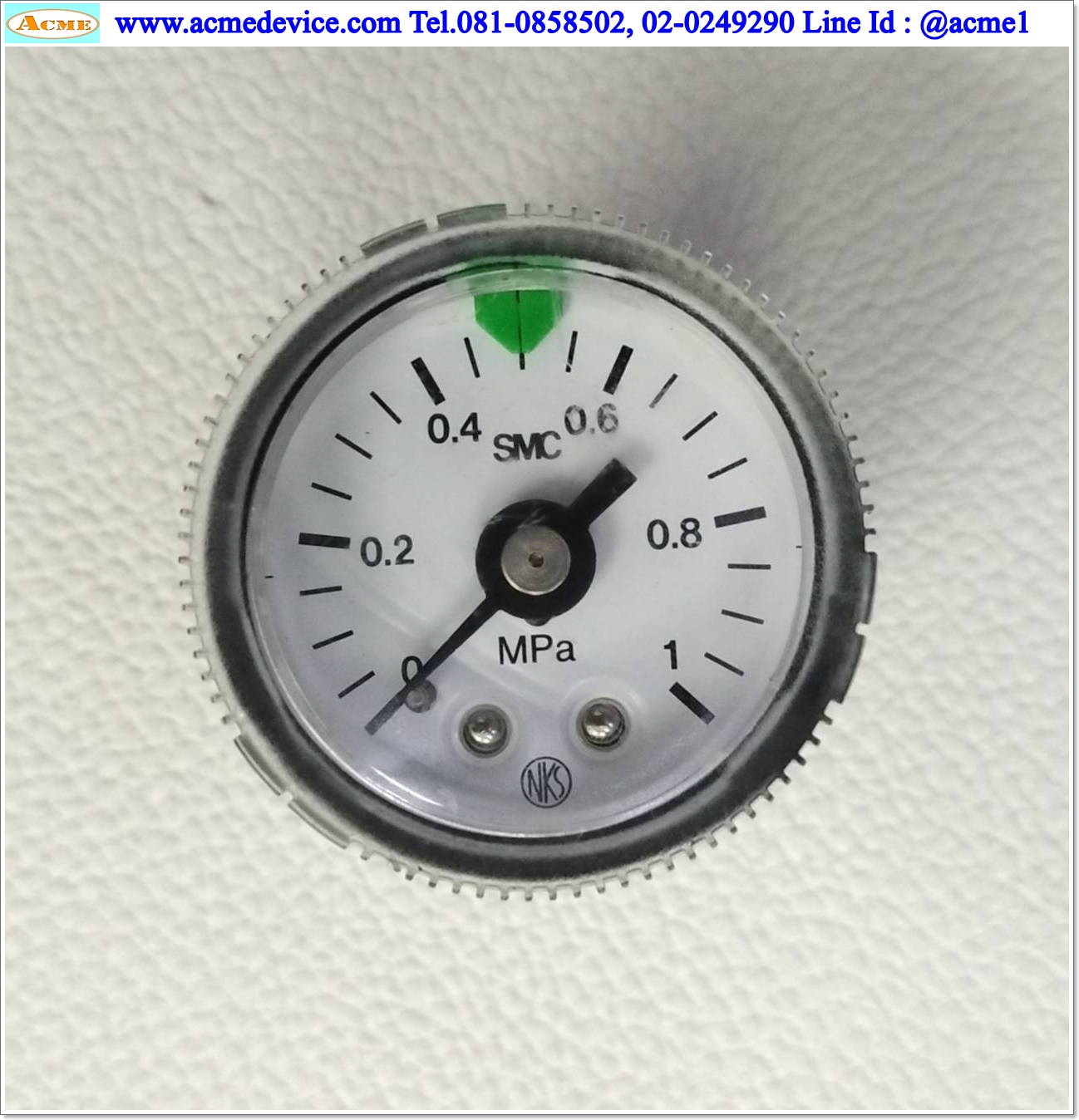 Pressure Gauge SMC รุ่น G46-10-N01, 0 – 1.0 MPa, ขนาด Ø 42.5 มม.