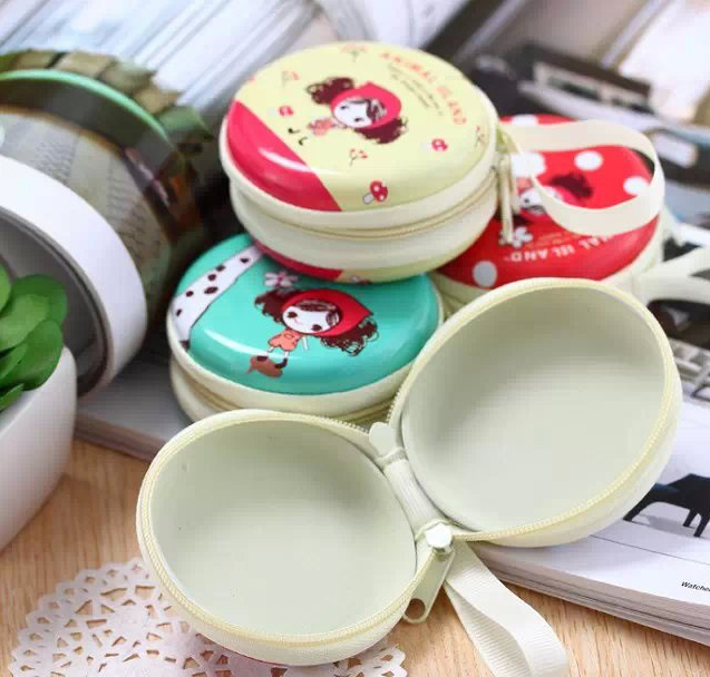 ที่เก็บสายหูฟัง/สายชาร์จ ลายเด็กหญิง สีชมพู น่ารัก