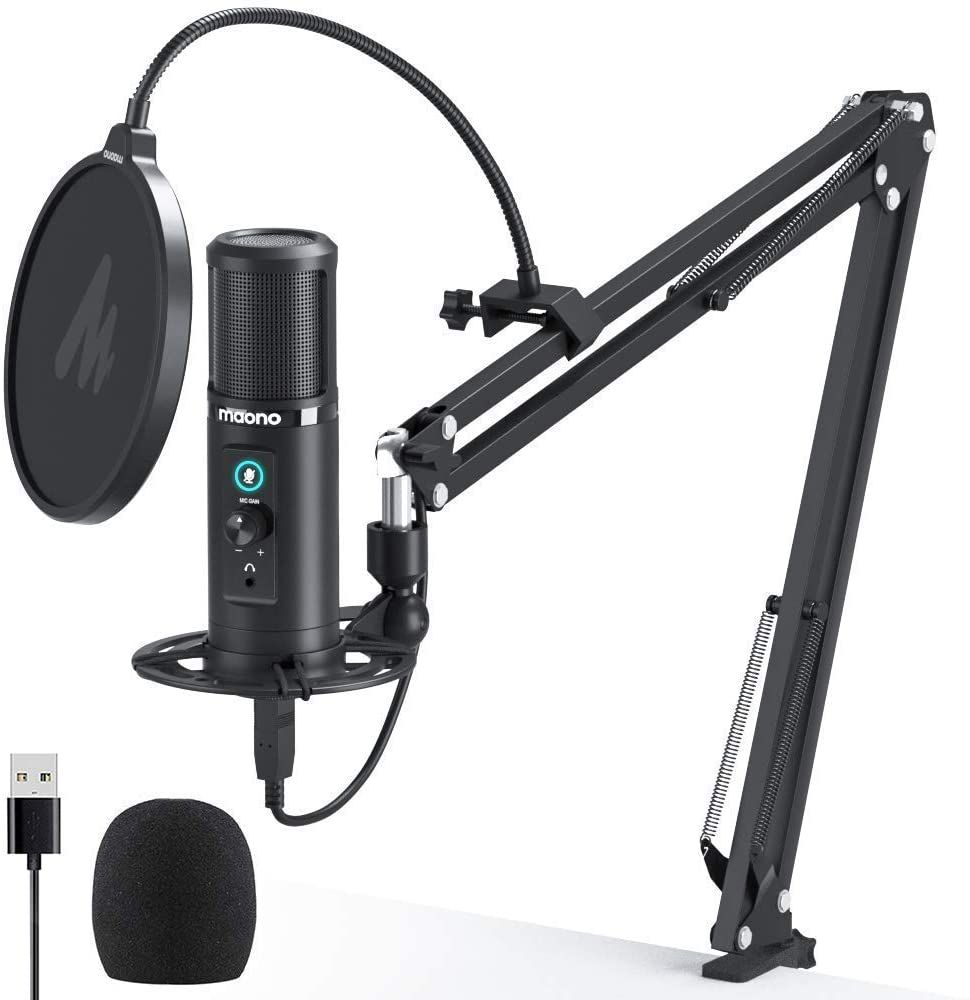 ไมโครโฟน Podcasting USB พร้อทชุดขาหนีบโต๊ะ Maono PM422 USB Podcasting microphone kit ประกันศูนย์ 1 ปี [By Order รอ 3-4วัน]